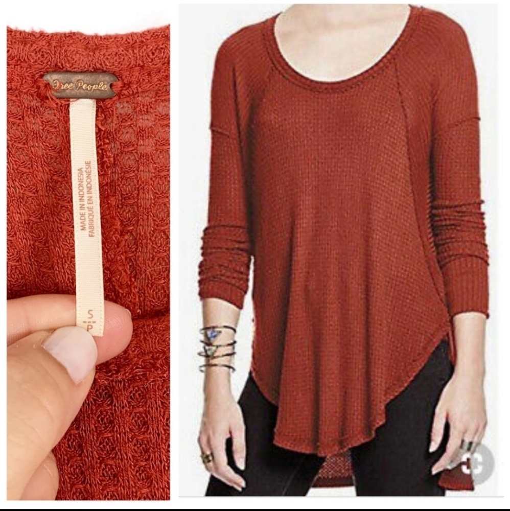 Free people rust Ventura thermal tunic